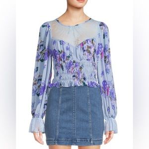 NWT Free People Daphne lace blouse Size XS